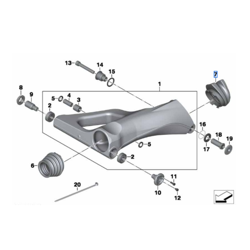 BMW K1600GT/GTL/Bagger/Exclusive Swingarm Rubber Boot Front
