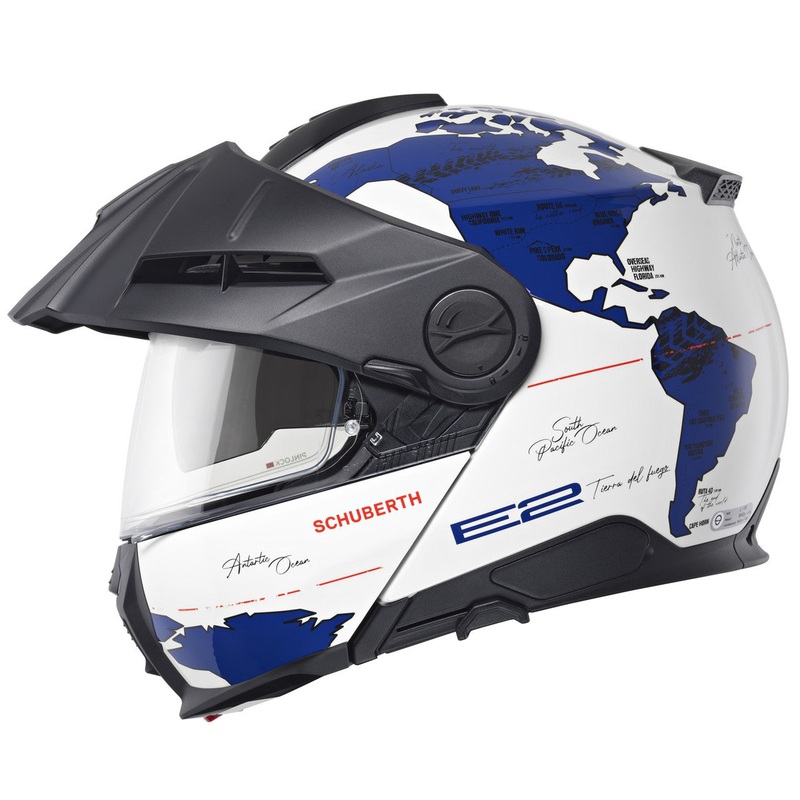 Schuberth E2 Modular Adventure Motorcycle Helmet – Atlas 53 (XS) Atlas Blue