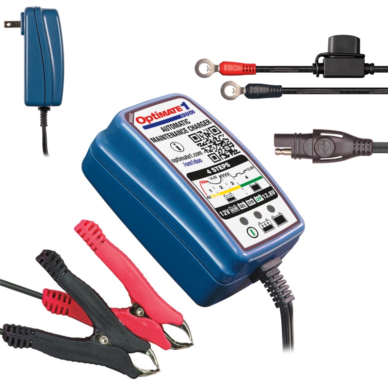 TecMate OptiMate 1 DUO Battery Tender AGM GEL STD LFP LiFe LiFePO4 Charger