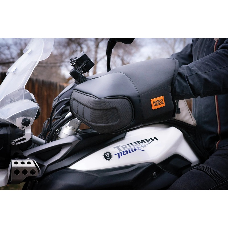 HIPPO HANDS ALCAN MAX COVERAGE ADV/TOURING MOTORCYCLE HAND COVERS Black