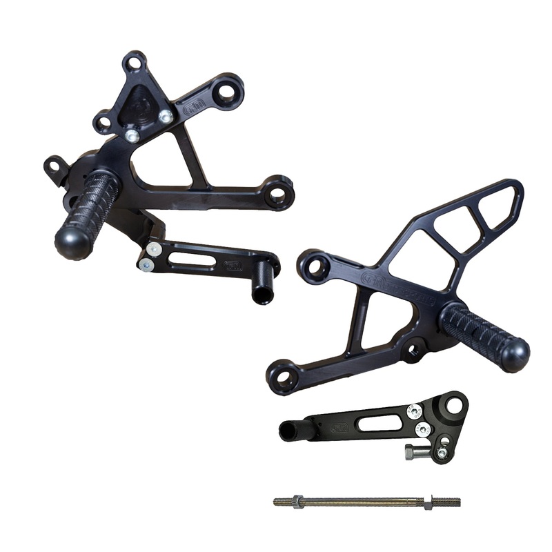 05-0150B 2013-18 Kawasaki ZX636 Complete Rearset – STD/GP Shift No Folding Toe Pieces