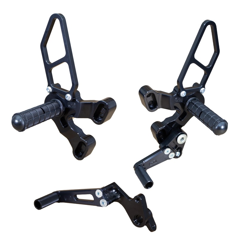 05-0640B Ducati 848/1098/1198/848 Evo Complete Rearset  – Black No Folding Toe Pieces