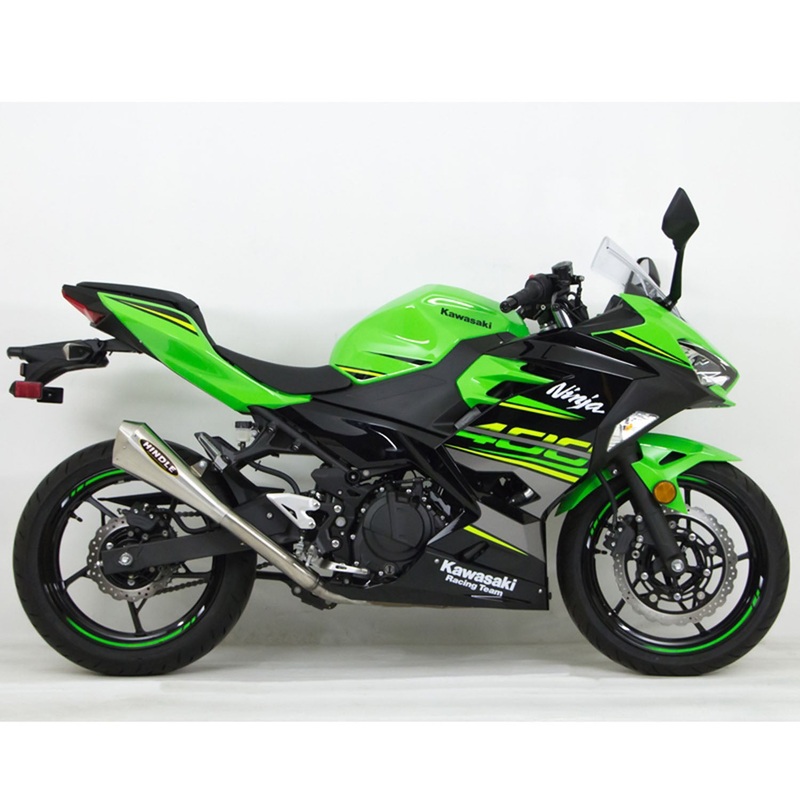 2018-23 Kawasaki Ninja400, Ninja 500 Hindle EVO Megaphone Full System Low Stainless Steel Megaphone