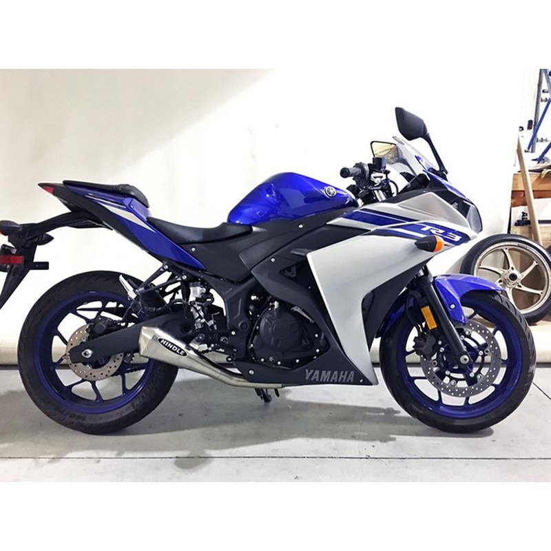75-0403M Hindle Evolution Megaphone Full System Yamaha MT03/R3 2015-22 Stainless Steel Megaphone