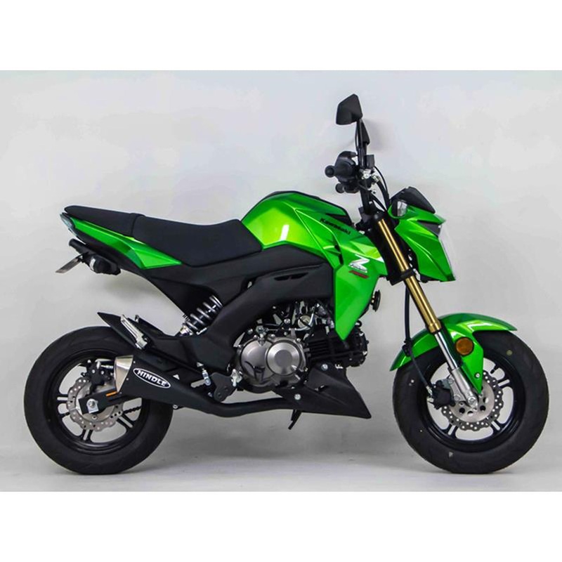 Hindle Evo Megaphone Full System Kawasaki Z125 2017-22 Stainless Steel Megaphone
