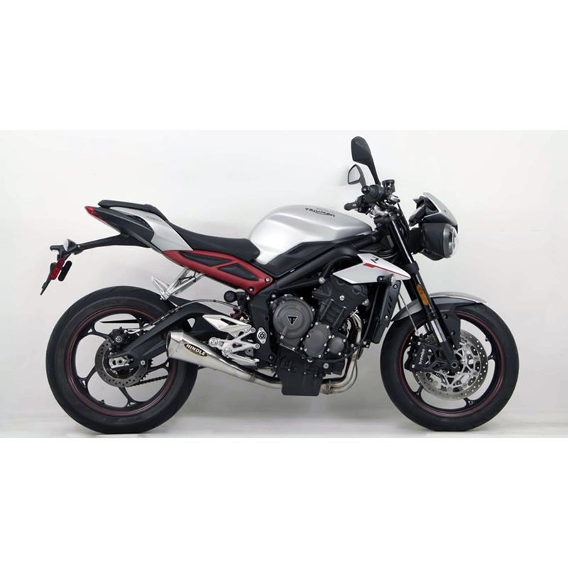 Hindle Evolution Megaphone Full System Triumph Street Triple Stainless Steel Megaphone