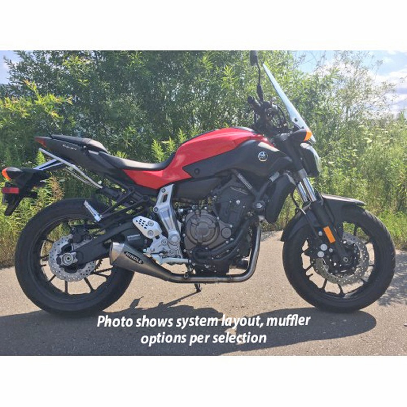 Hindle Evolution Megaphone Full System Yamaha FZ07, MT-07, XSR700 2015-21 Stainless Steel Megaphone