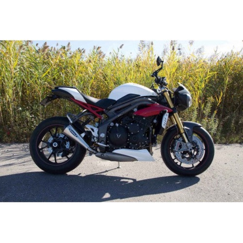 Hindle Evolution Megaphone Slip-on System Triumph 1050 Speed Triple 2016-21 Stainless Steel Megaphone