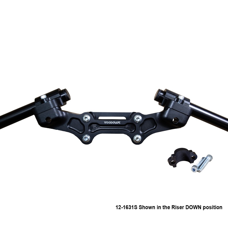 Ducati Monster 821 2014-17 Clipon Adapter Plate w/ STD black bars, Res. Spacer 1 inch Standard Rise 1 inch Standard Rise