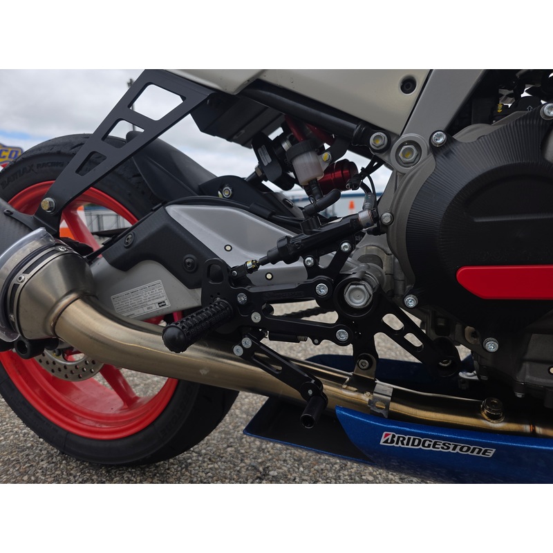 05-0761B Aprilia RS457 Adjustable Rearset Kit Complete W/Pedals No Folding Toe Pieces