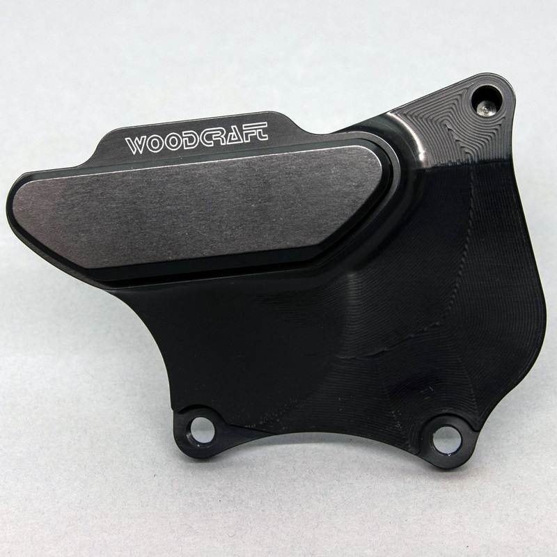 60-0149RIB Kawasaki ZX6R/ZX636 RHS Crank Case Cover Protector w/ Skid Plate Black Cerakote