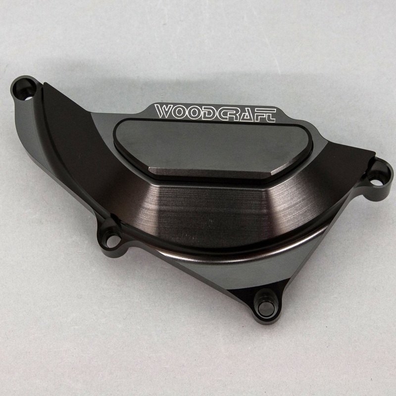 60-0403LCB Yamaha R3 LHS Stator Cover Protector w/ Skid Plate Black Cerakote