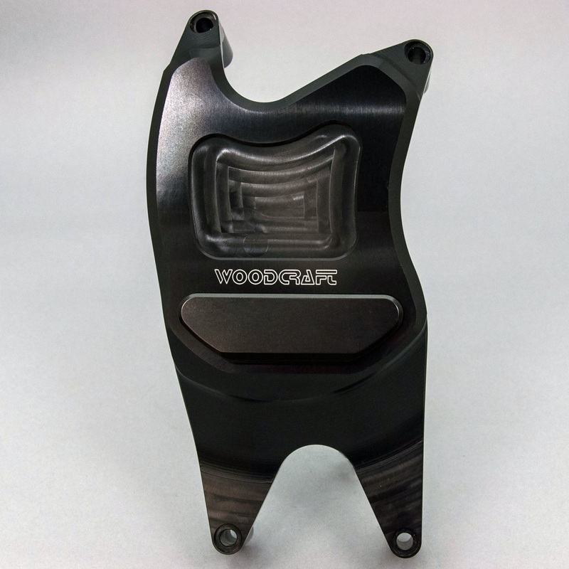 60-0403RC Yamaha R3 RHS Clutch Cover Protector w/ Skid Plate Black Cerakote