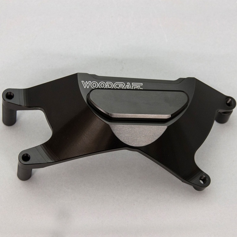 60-0409RC 2014-20 Yamaha FZ09/FJ09/XSR900 RHS Clutch Cover Protector w/ Skid Pad Black Cerakote