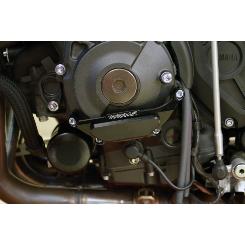 60-0416LI Yamaha 2017 FZ10, MT10 LHS Stator Cover Protector w/ Skid Pad Black Cerakote