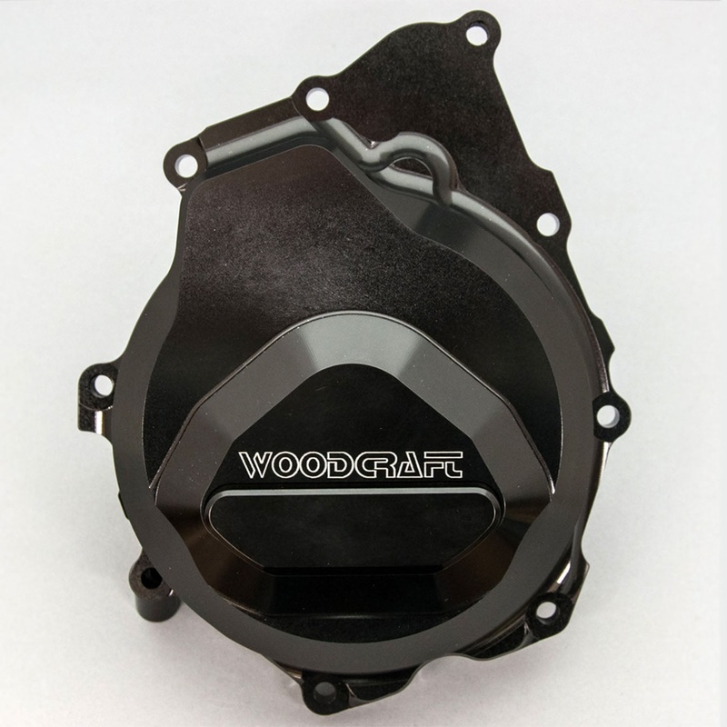 60-0449LB Yamaha R6 LHS Stator Cover w/ Skid Pad Black Cerakote