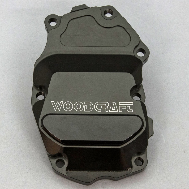 60-0502RB Triumph Daytona 675, Street Triple, Moto2 RHS Crank/Ignition Trigger Cover w/ Skid Pad Black Cerakote