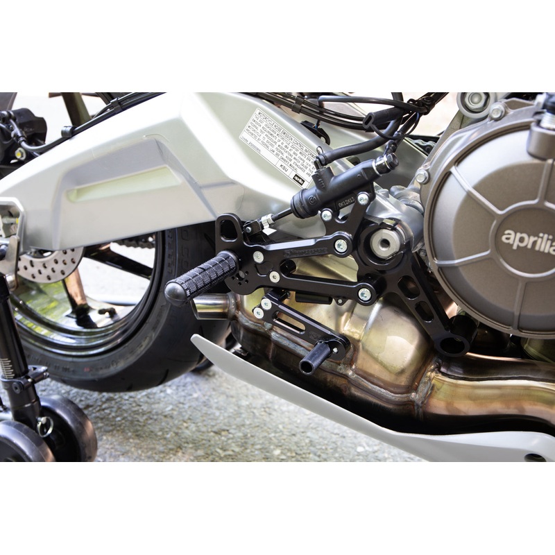 05-0760B Aprilia RS660 Rearset Kit Complete W/Pedals With Folding Toe Pieces