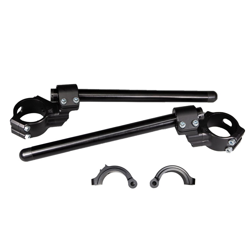 12-2755D BMW S1000RR Side Mount 35mm Rise Adjustable Angle Clipon Risers, 55mm w/ OEM Clipon Delete