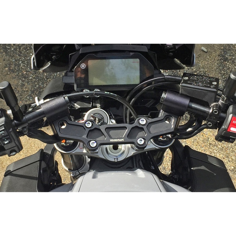 Clipon Adapter Plate w/ Long Black Bars Yamaha FZ-10 2017, MT-10 1 inch Standard Rise