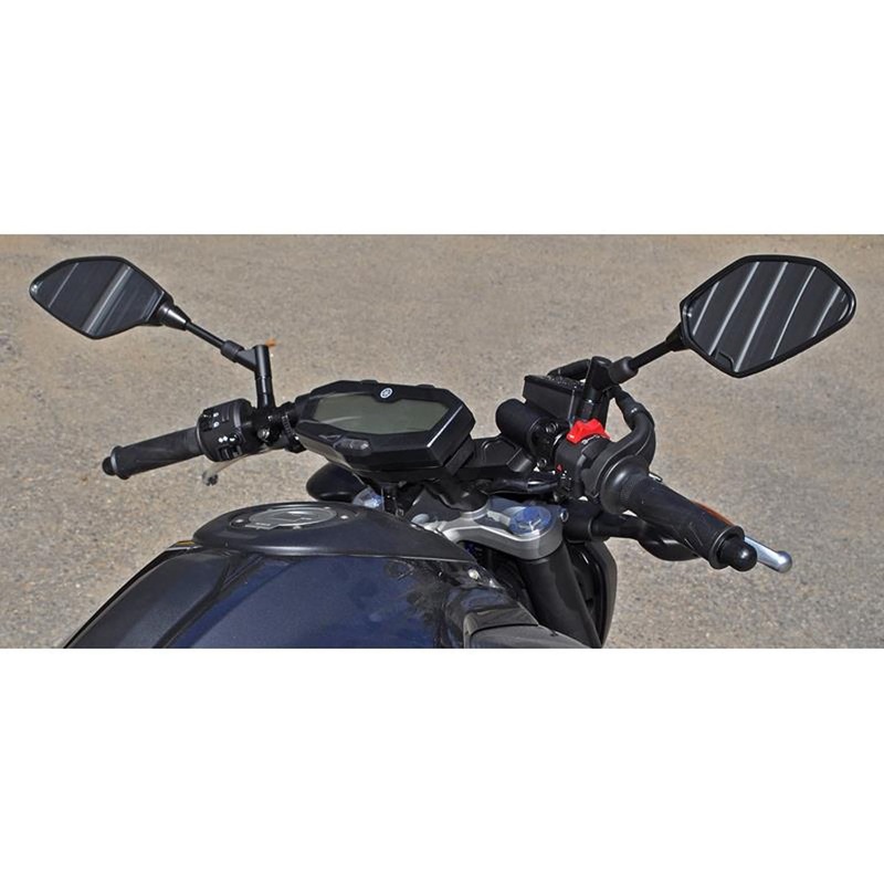 Clipon Adapter Plate w/ Std. Black Bars Yamaha FZ-07 2015-17, MT-07 2018-20 1 inch Standard Rise