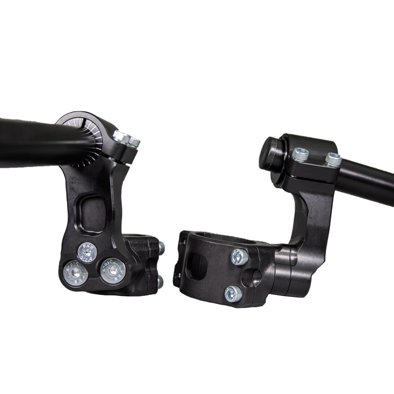 12-7741-78BK1 Kawasaki Ninja 650, Z650 75MM Rise Side Mount Adjustable Angle Clipon Risers