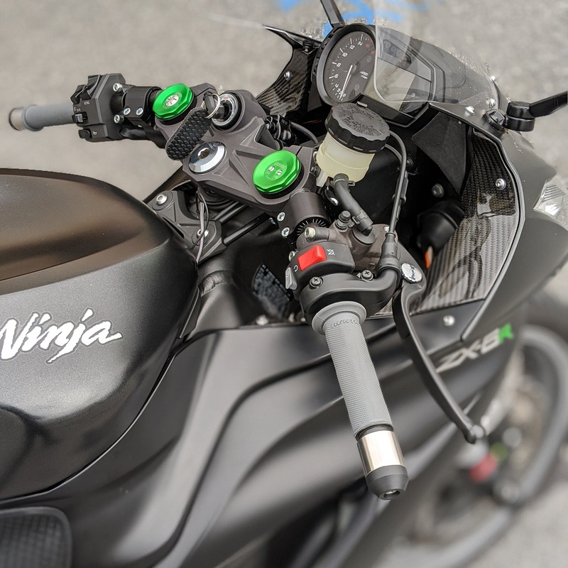 35MM Rise Side Mount Adjustable Angle Clipon Risers for Kawasaki 2013+ ZX-6