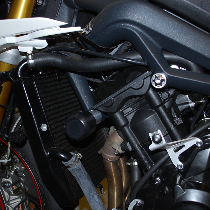 50-0502U 2013-17 Triumph 675, 2013-16 Street Triple Under Body Frame Slider Kit  w/ 1099 Pucks