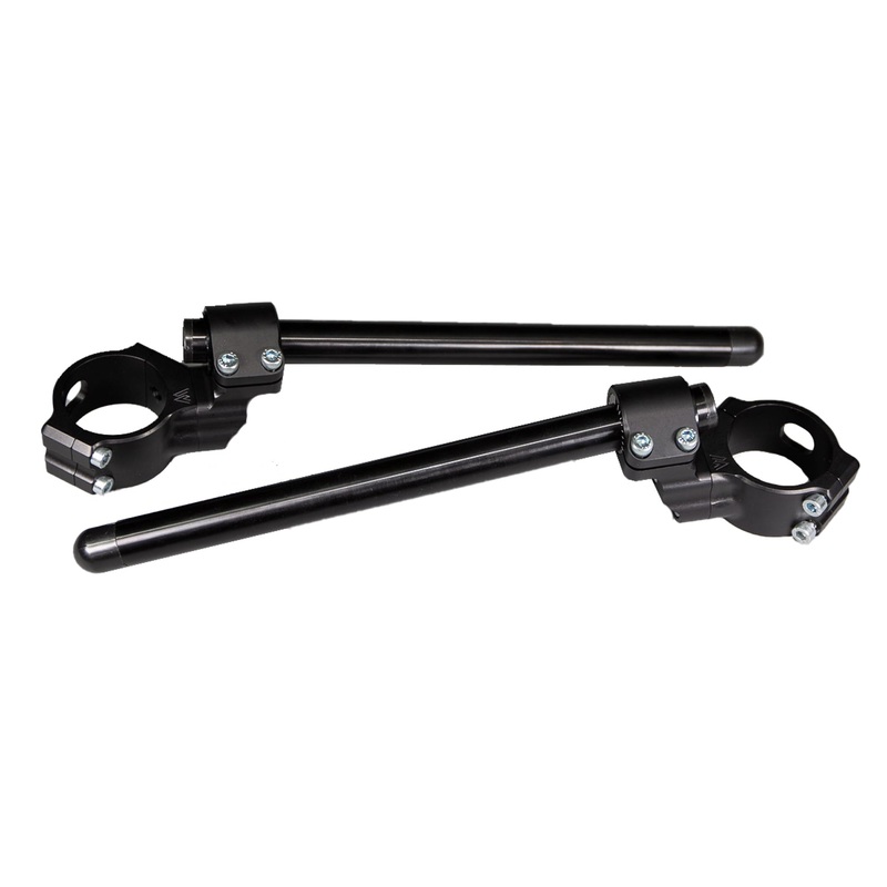 Adjustable Angle Clipon Risers for 2000-2003 Aprilia SL1000 Falco 53mm Clamp 35mm Side Adjustable Rise Short Black