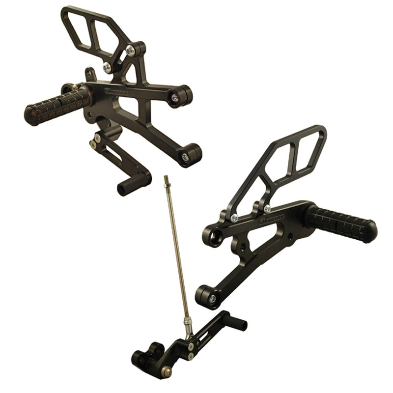 05-0503B Triumph Daytona 675R Rearset  – GP Shift w/QS Rod – RACE USE ONLY (No Side Stand) No Folding Toe Pieces