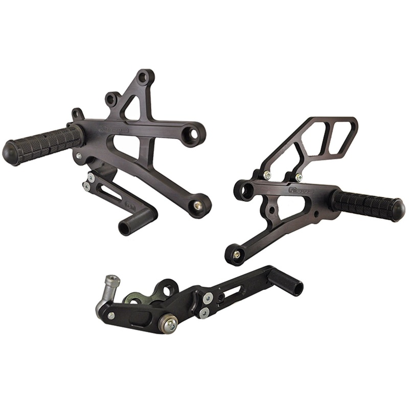 05-0512B Triumph Daytona 675/R/Street Triple Rearsets  – GP Shift w/QS Rod – RACE USE ONLY (No Side Stand) No Folding Toe Pieces