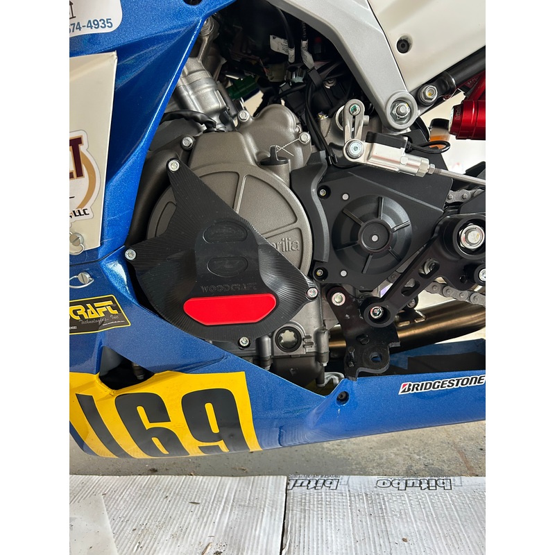 60-0761LC Aprilia RS457 LHS Stator Cover Protector UHMW Plastic  w/ Skid Plate Natural