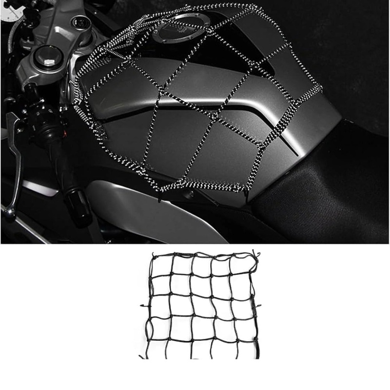 Motorcycle Tank Bungee Net – Black