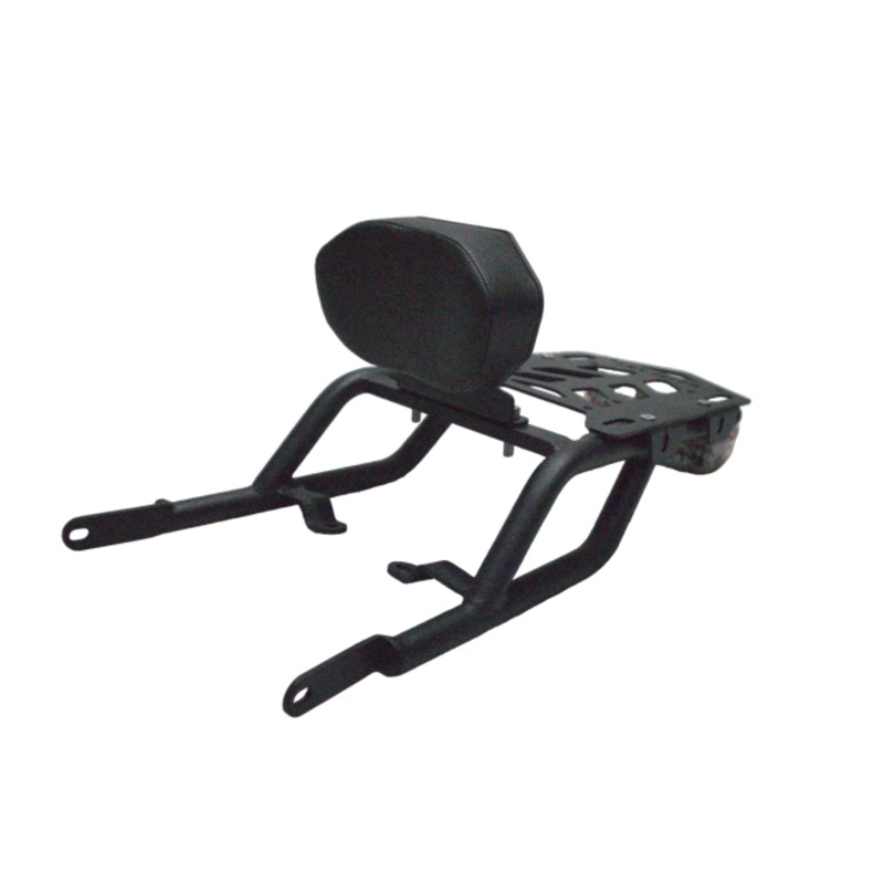 MotoCare Black CNC Carrier with Plate & Backrest for Royal Enfield Himalayan