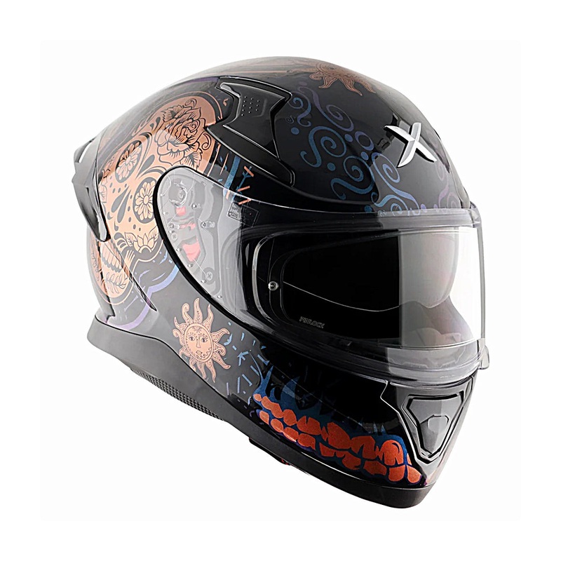 Axor Apex Trance Full Face motorcycle Helmet S Black Gold
