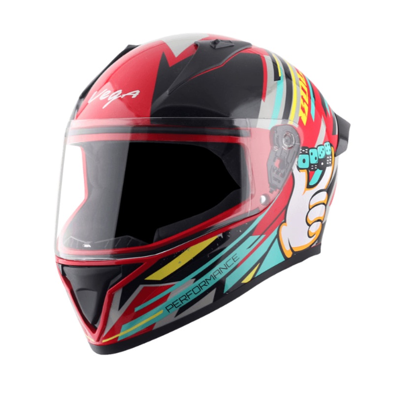 Vega Bolt Dice Red Black Helmet Black White M