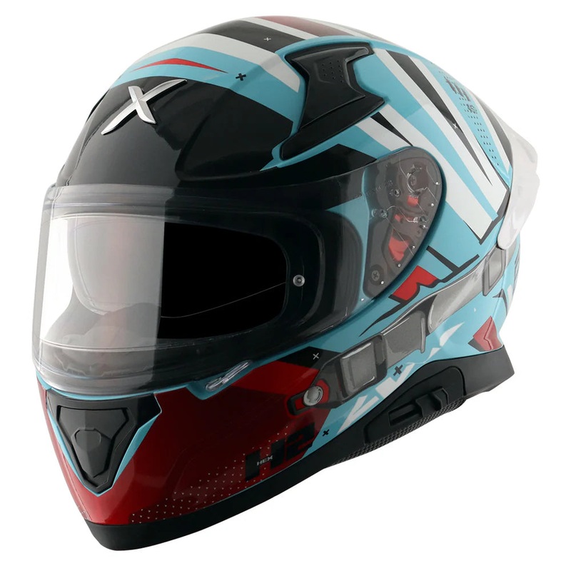 Axor Apex Biking Helmet-Hex 2 -Gloss Blue Red Hex Blue Red Hex-2 S