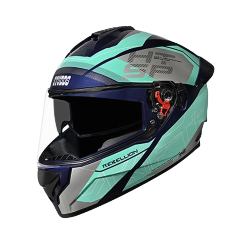 Studds Drifter D6 Rebellion Decor Helmet -Matt Blue Tarquoise Matt Blue Tarquoise XL
