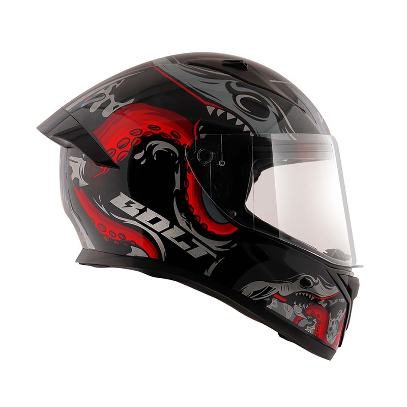 Vega Bolt Octopus Motorcycle Helmet Vega Bolt Octopus Black Red M