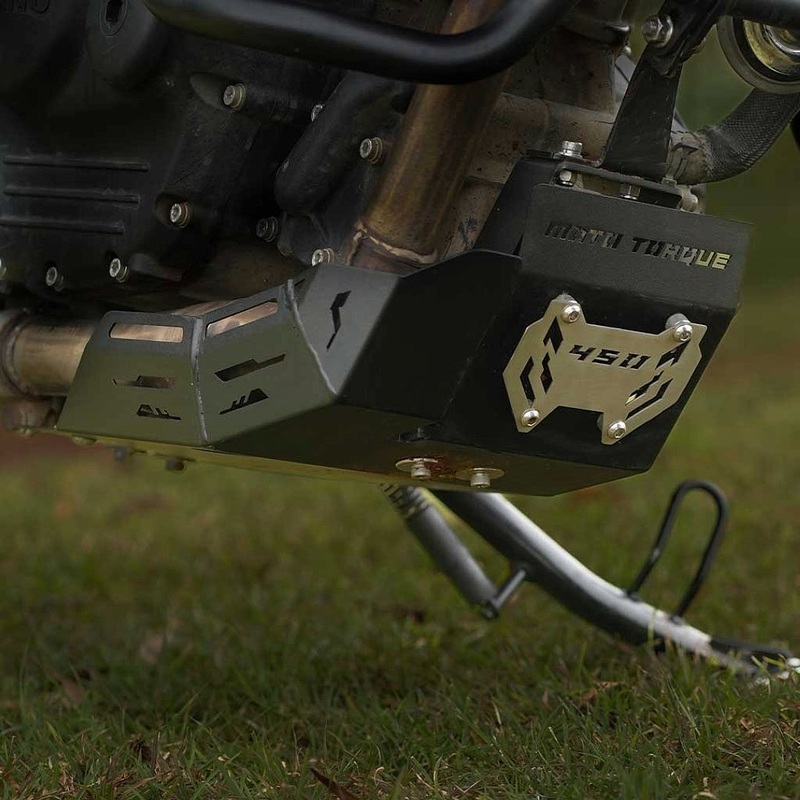 Mototorque Guerrilla 450 Engine Guard(MS Black & Aluminium) Mild Steel