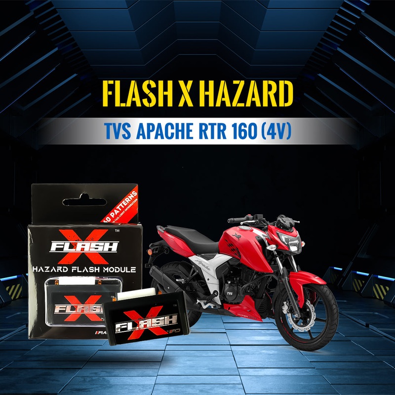 Flash X Hazard  For TVS Apache RTR 160(4V)