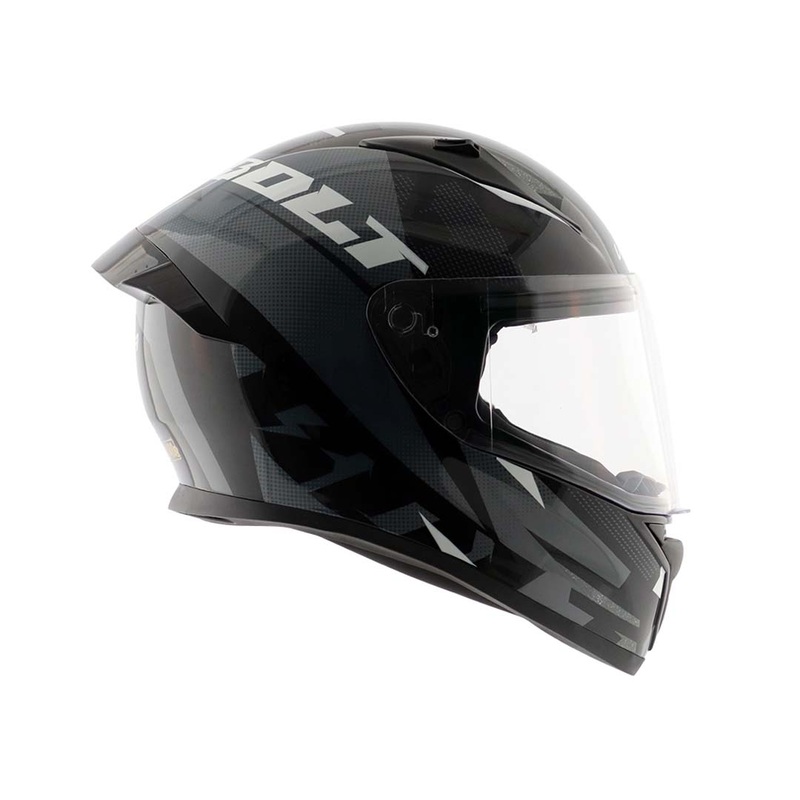 Vega Bolt Macho Black Grey Full Face Helmet L