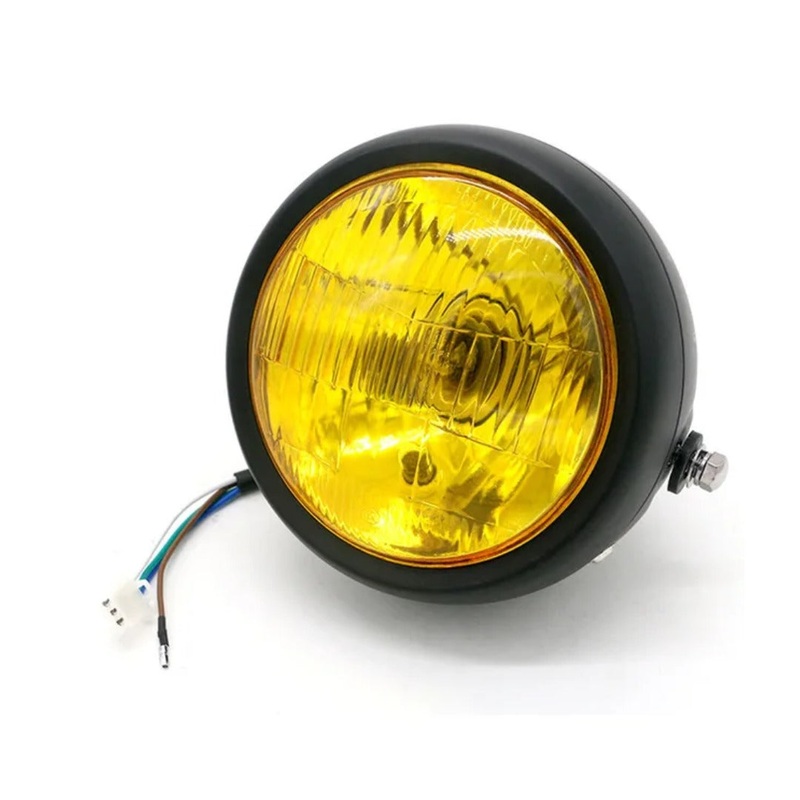 Dual Light Motorcycle Headlight Without Grill White