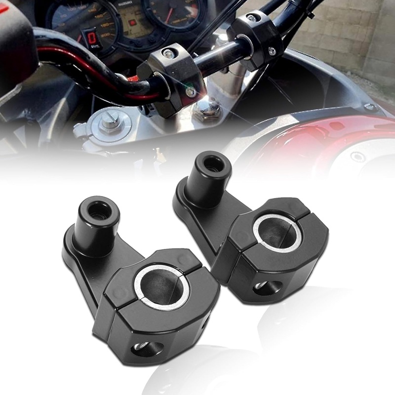 Universal Motorcycle Handlebar Risers – Black – Alloy