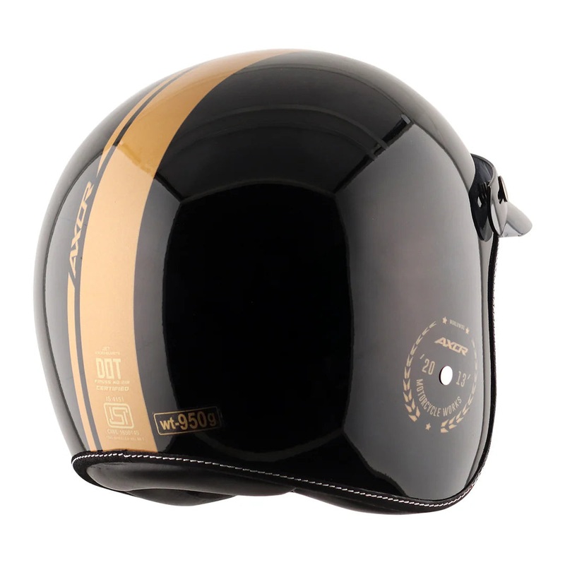 Axor Retro Jet Euro Globe Half Face Motorcycle Helmet Axor Retro Jet Solid Black XL