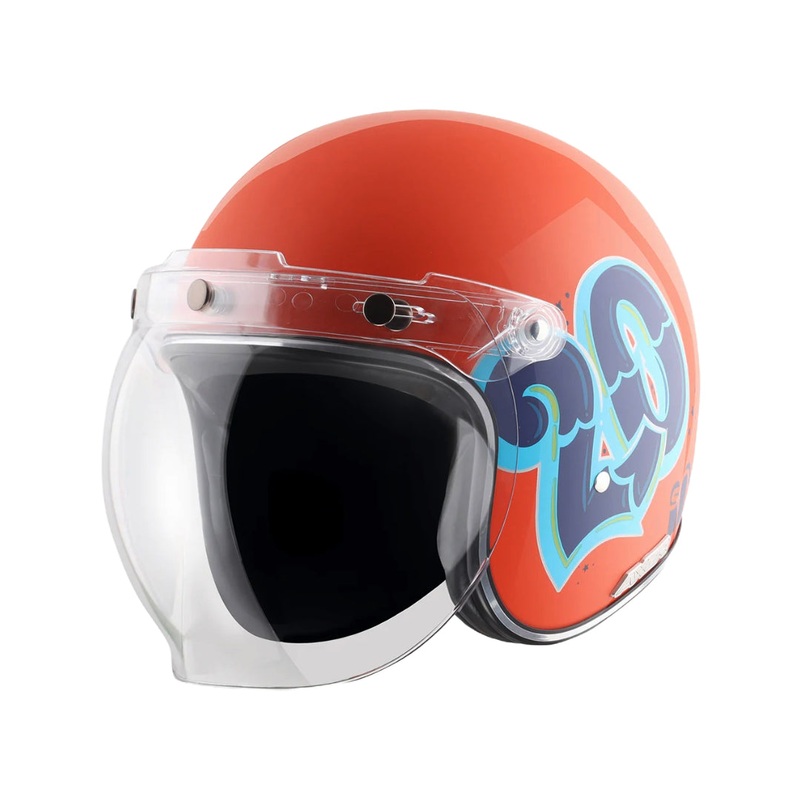 Axor Retro Jet Sportz C13 Helmet Orange Blue Orange Blue L
