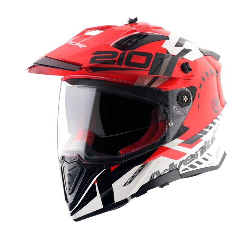 Axor X-Cross Dual Visor Speedometer Full Face Motorcycle Helmet S Grey white