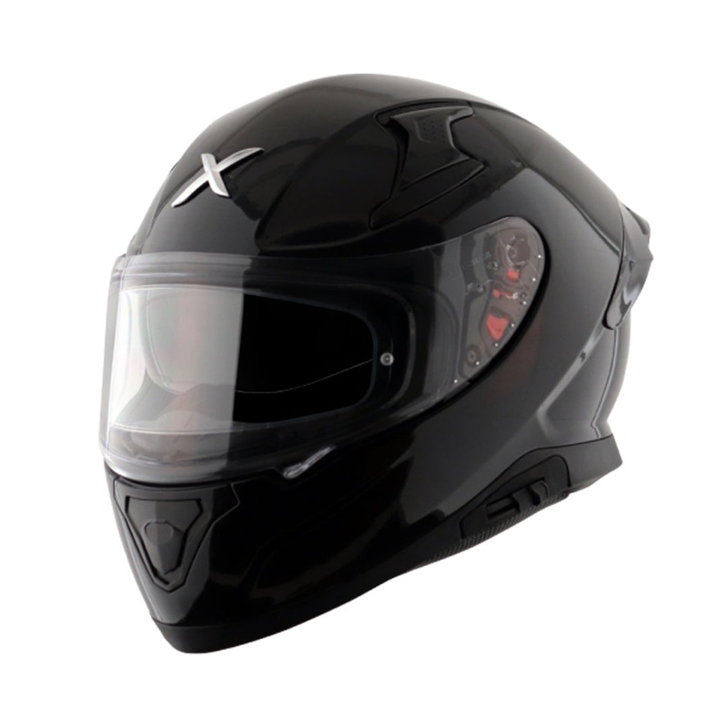 Full Face Visor Helmet-Axor Apex Solid-Black Dull Black Solid S