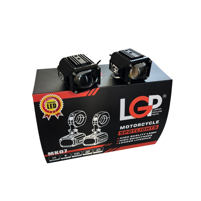 LGP MK07 Spotlight Ip67 Waterproof Auxiliary Lights With Harness Compatible For All Motorcycles
