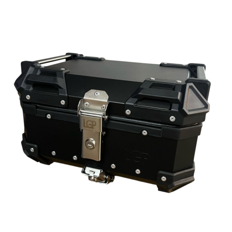 LGP Universal Black 25L Aluminum Top Box  Compact & Durable Motorcycle Storage